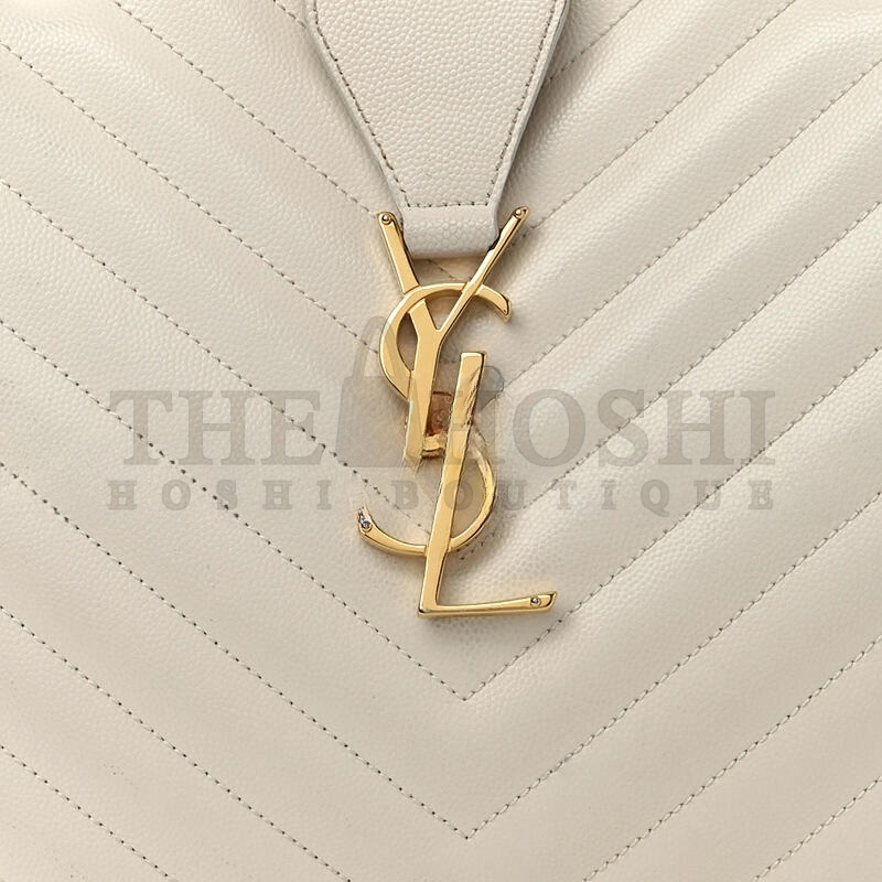 Y51 CHEVRON LEATHER CLASSIC MONOGRAM SHOPPING TOTE WHITE 1466144 (33*22*15cm) Master Quality